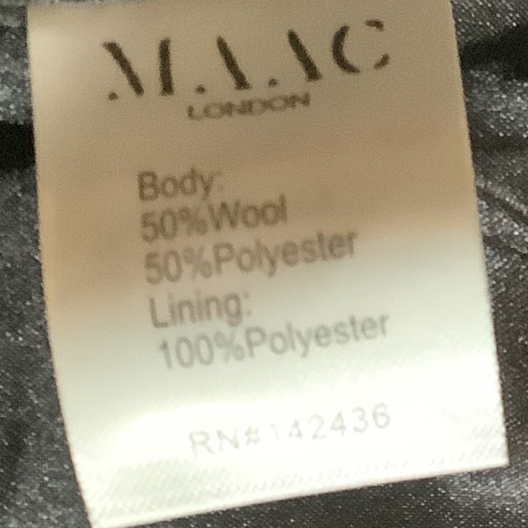 M.A.A.C London Minimalist Wool Coat Size Small - Picture 4 of 13